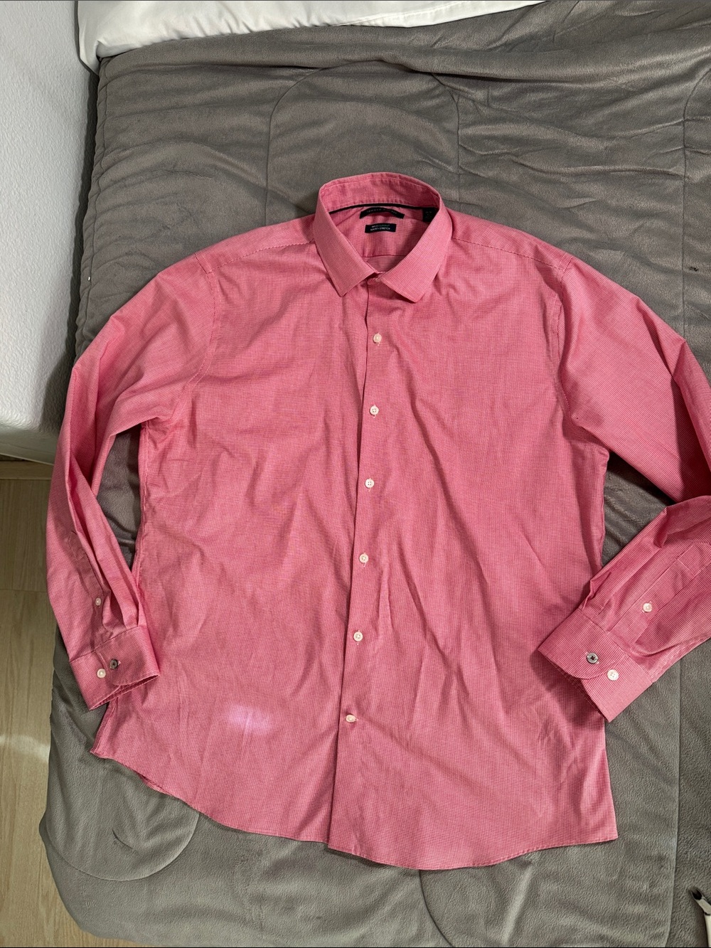 Tommy Hilfiger the flex supima slim fit microcheckered long sleeve dress shirt